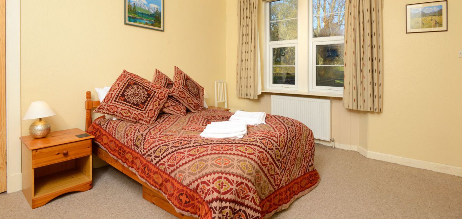 King sized double bedroom at the lodge self catering holiday cottage near castle douglas in dumfries and galloway