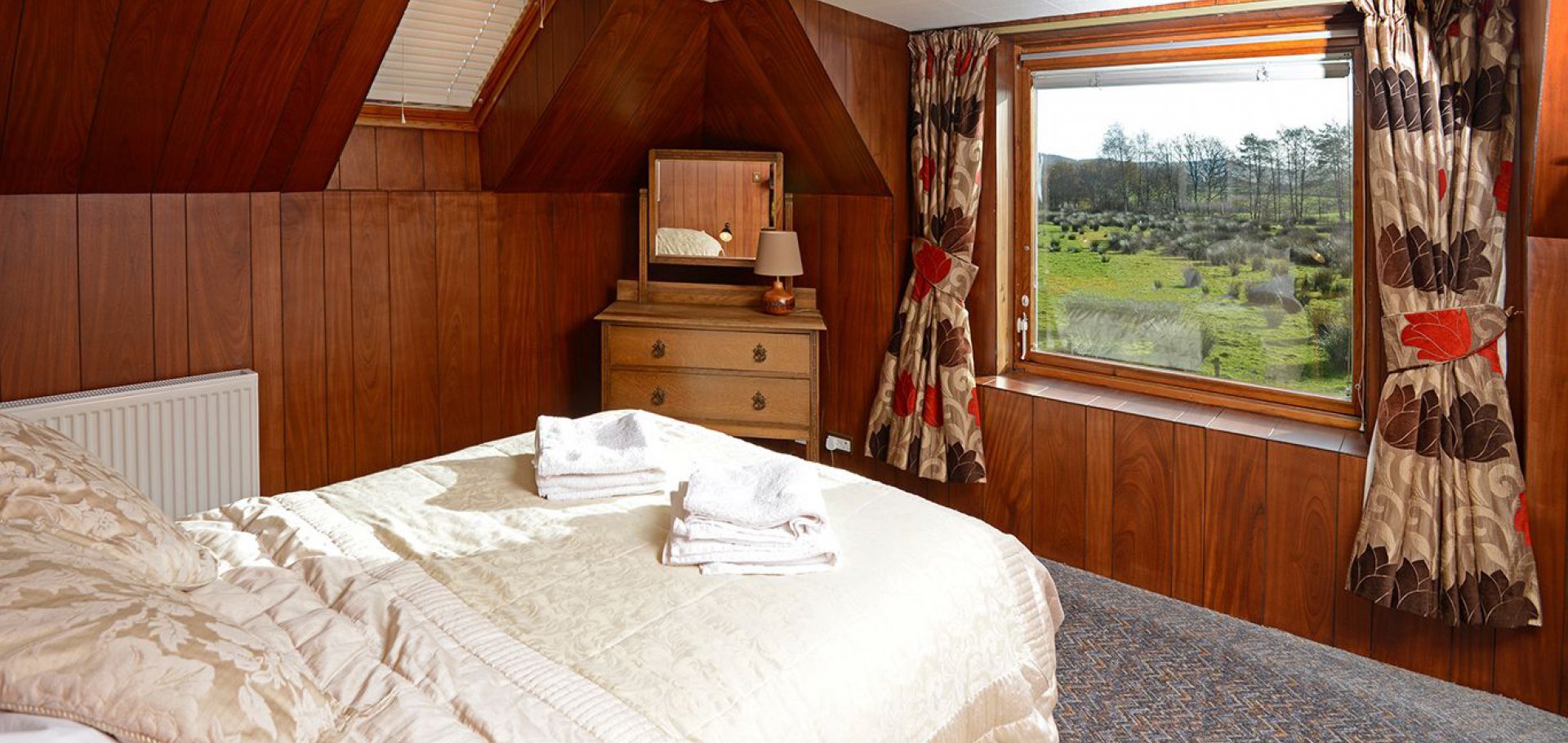 King sized double bedroom at holiday cottage near dalbeattie on the Solway Coast South Scotland