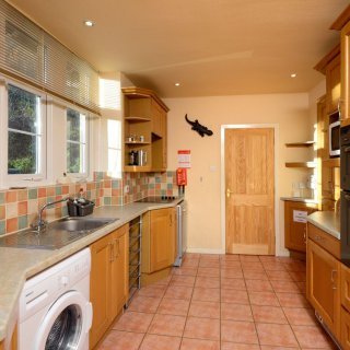 The well equipped kitchen in the Lodge is ideal for guests on self catering holidays