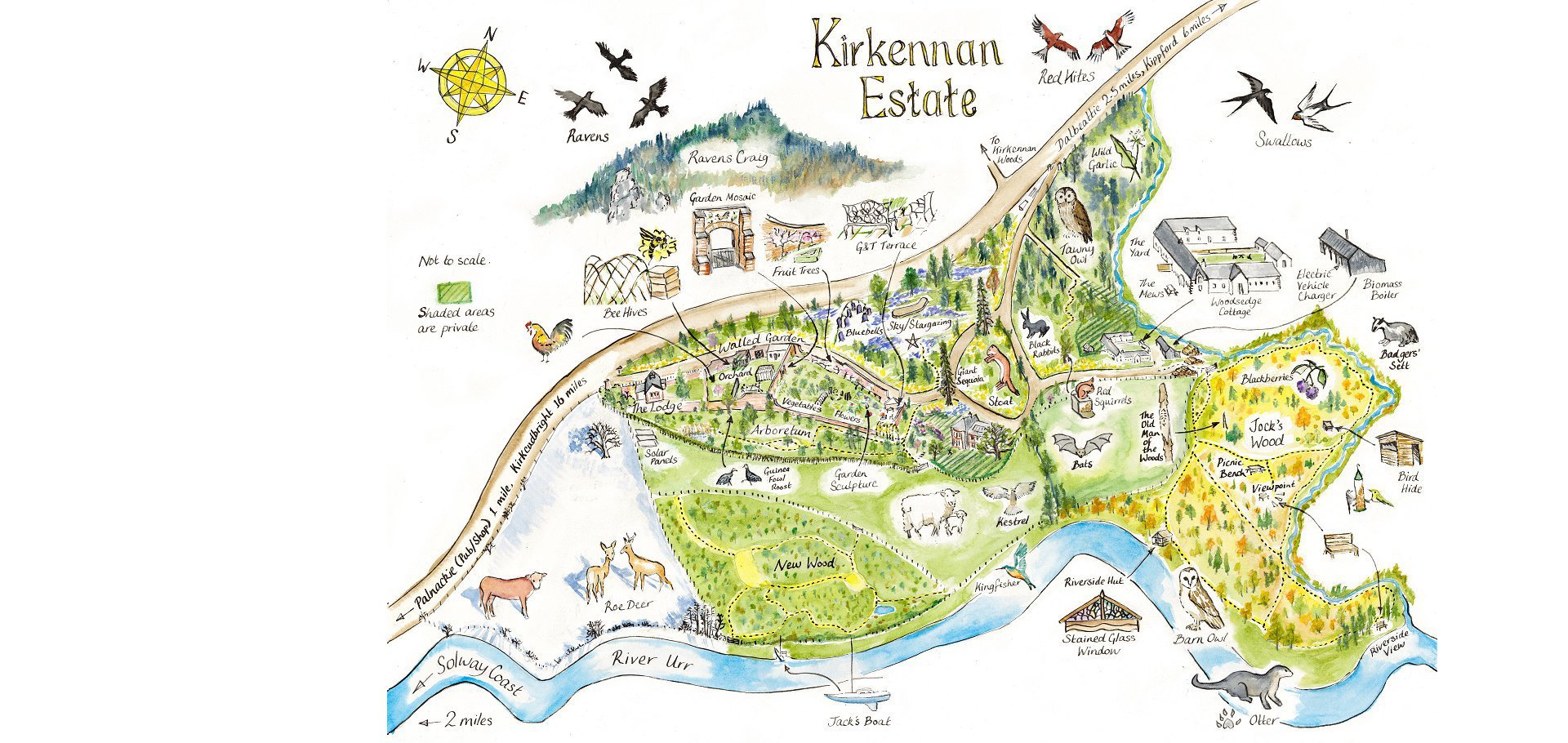 Kirkennan Estate grounds in Dumfries and Galloway
