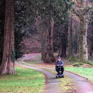 You can borrow our mobility scooter to enjoy Kirkennan's landscaped gardens.