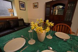We try to welcome guests with fresh flowers from the garden