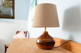 The Mews holiday cottage features fair trade lamps made from mango wood.