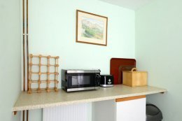 The kitchen contains all you need for self-catering in your holiday cottage.