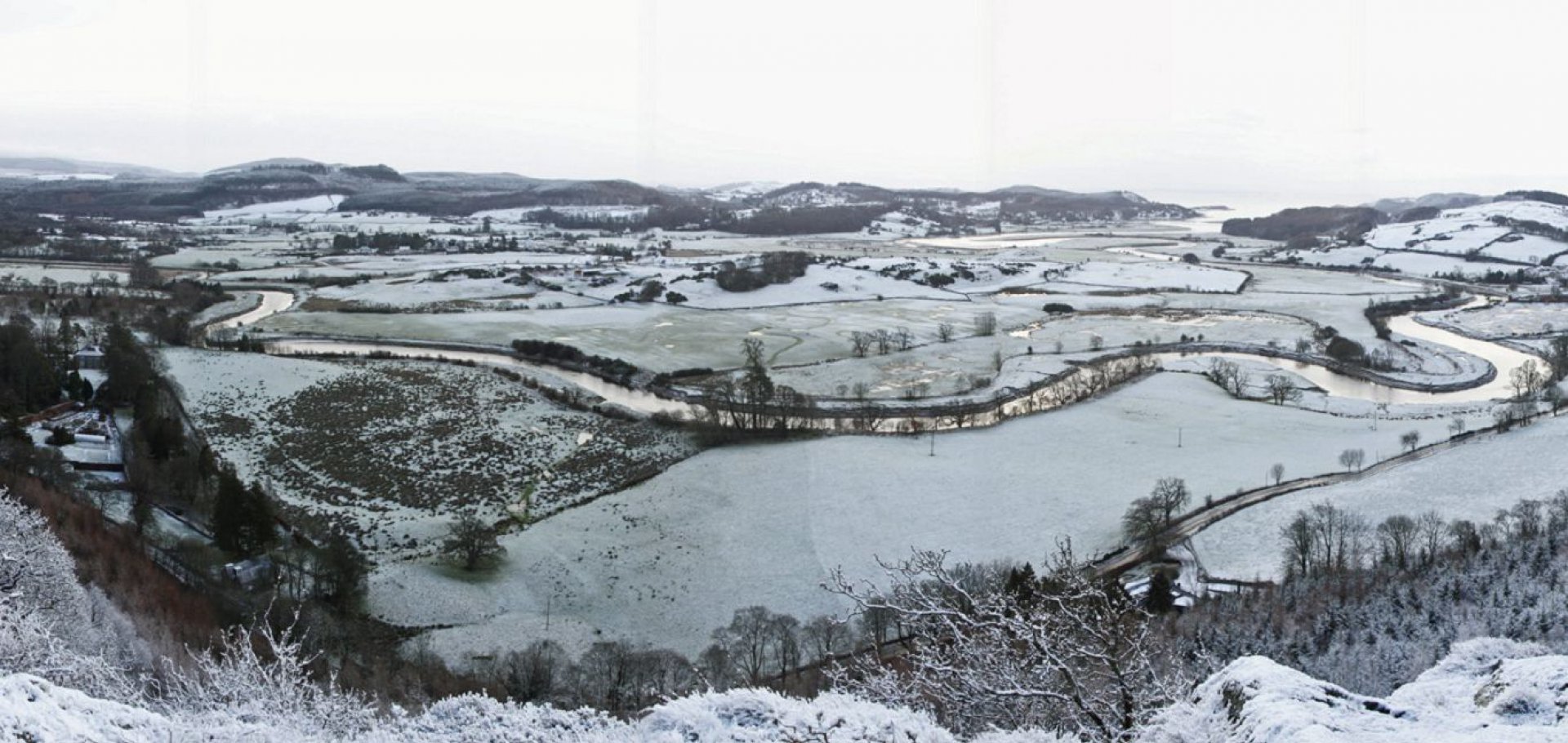 winter holiday accommodation view from ravens craig south west scotland