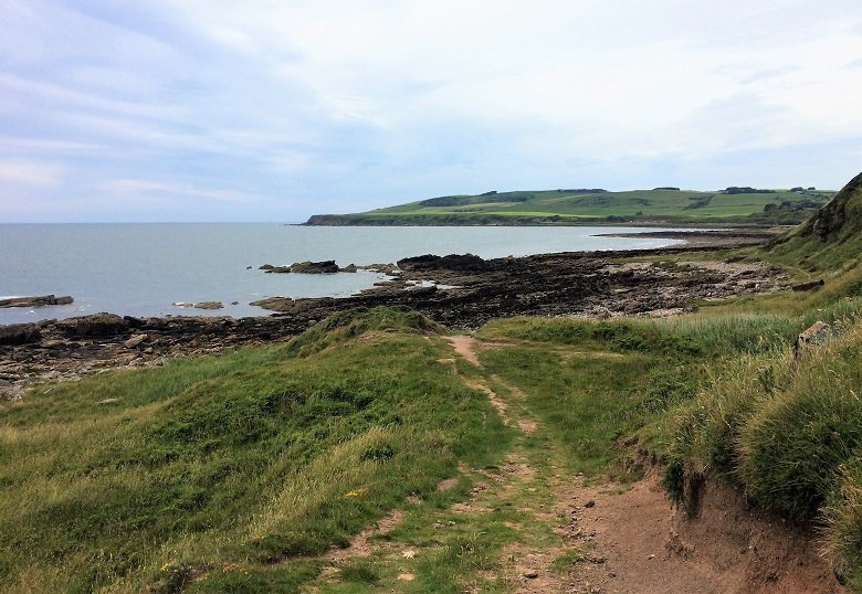 Coming into Rascarrel Bay Balcary cliffs walk