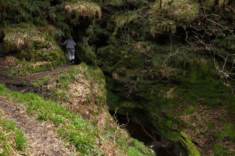 Entering the waterfall at Crichope Linn Dumfries and Galloway