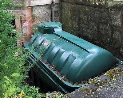 Oil tank at Kirkennan Estate Holiday cottages reducing carbon footprint