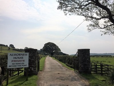 The walk to White Port beach in Dumfries and Galloway starts at the parking bay just before Almorness House